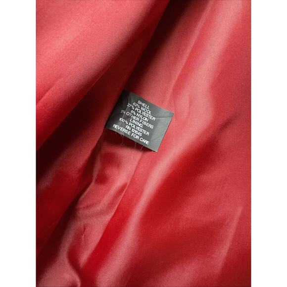 VTG Womens London Fog Wool Blend Red Lined Button Pea Coat Sz XL Classy EUC - Picture 11 of 14